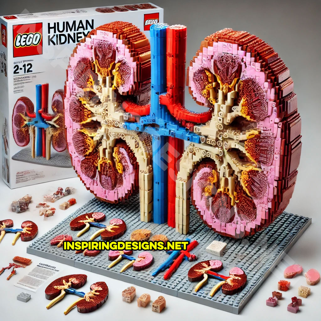 human body Lego set featuring a set of human kidneys