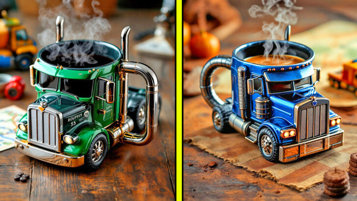 These Semi-Truck Coffee Mugs Are Perfect for Coffee-Loving Truckers