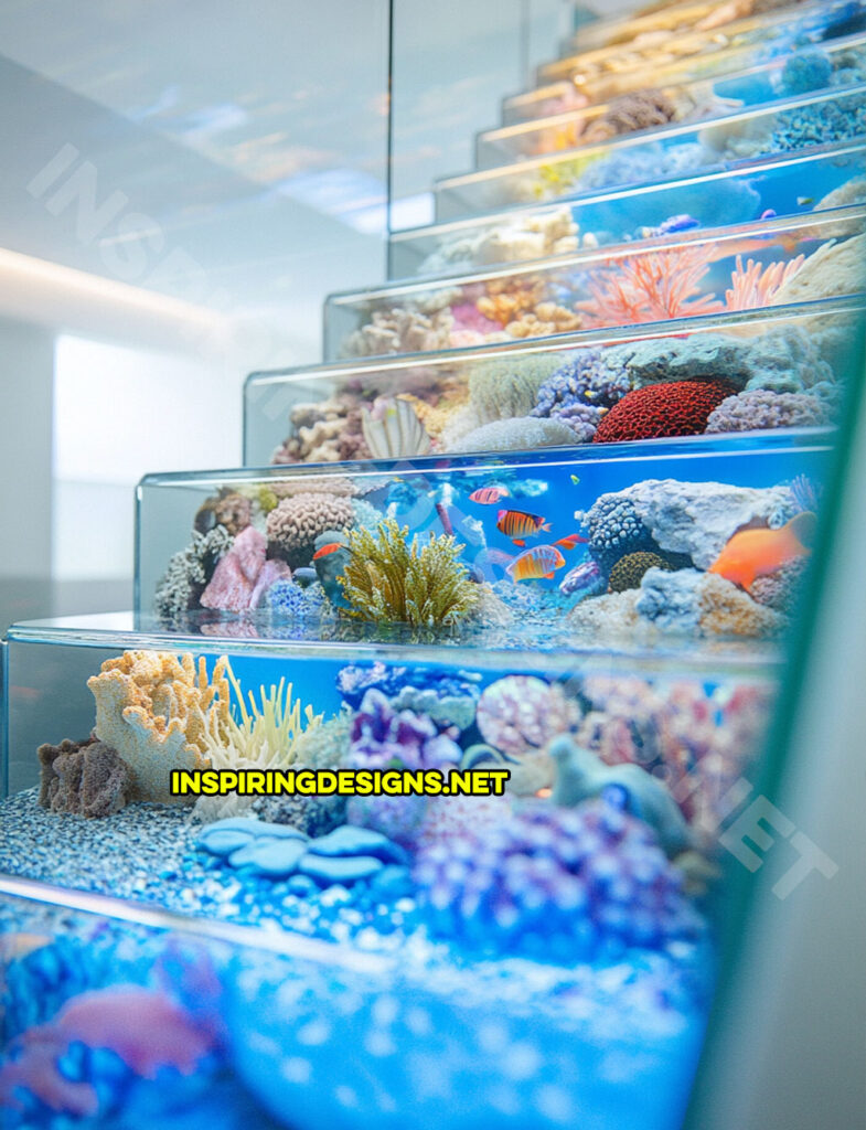 epoxy active scene staircase in an underwater sea life nature scene