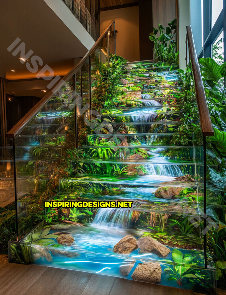 epoxy active scene staircase in a jungle nature scene