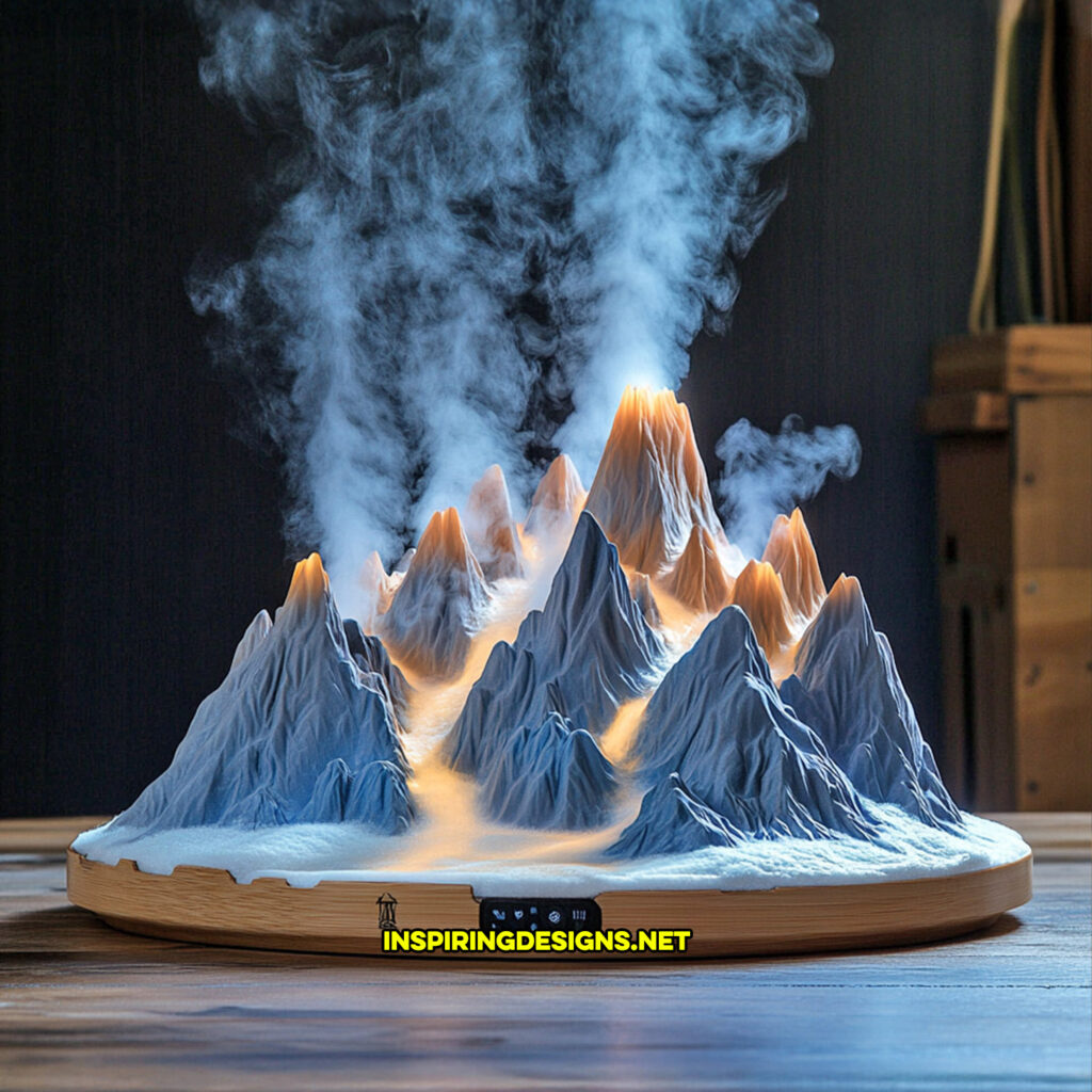 creative humidifier in a mountain range design