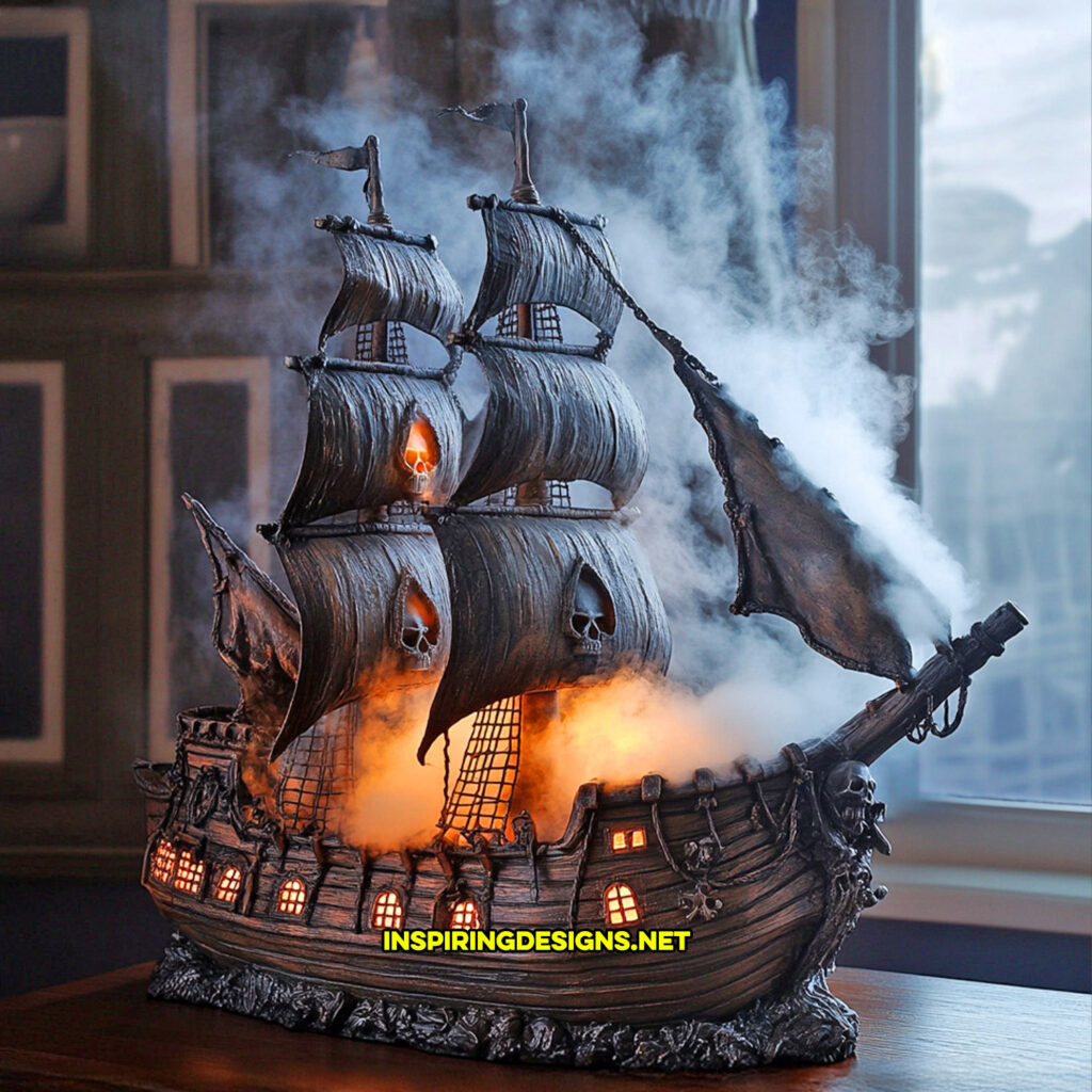 creative humidifier in a creepy pirate ship design