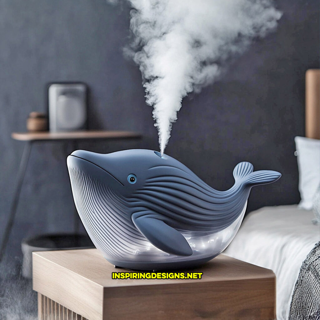 creative humidifier in a blue whale design