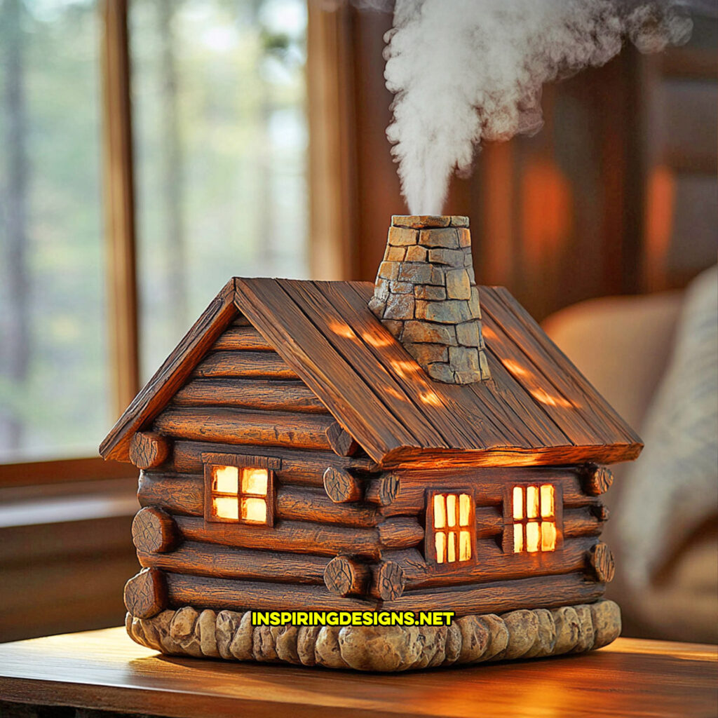 creative humidifier in a cabin chimney design