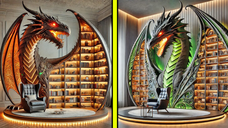 These Giant Dragon Bookcases Are the Ultimate Statement Piece for Fantasy Lovers