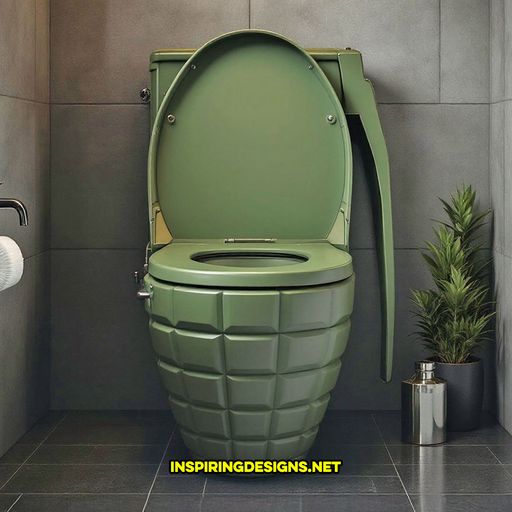 grenade toilet in a green color