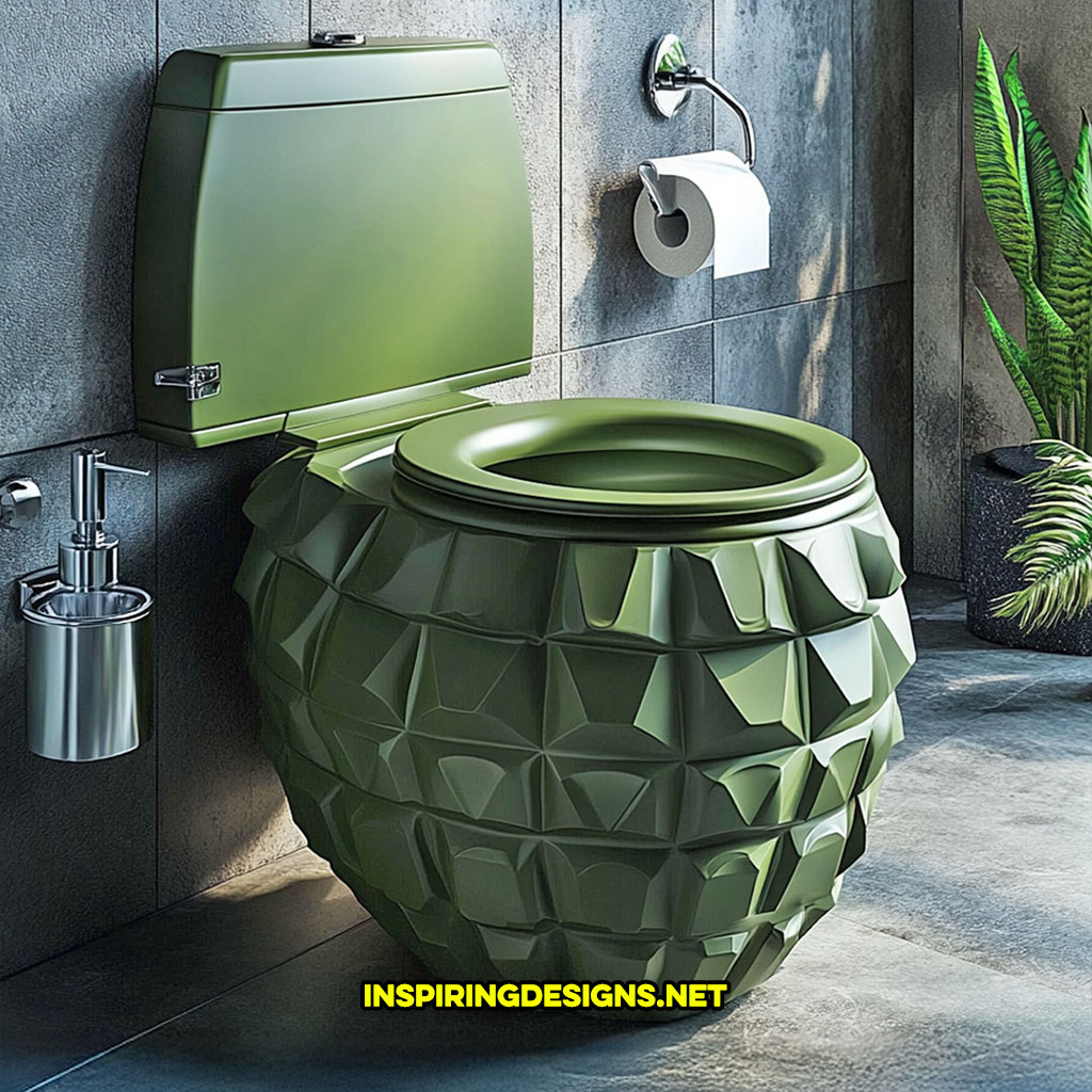 grenade toilet in a green color