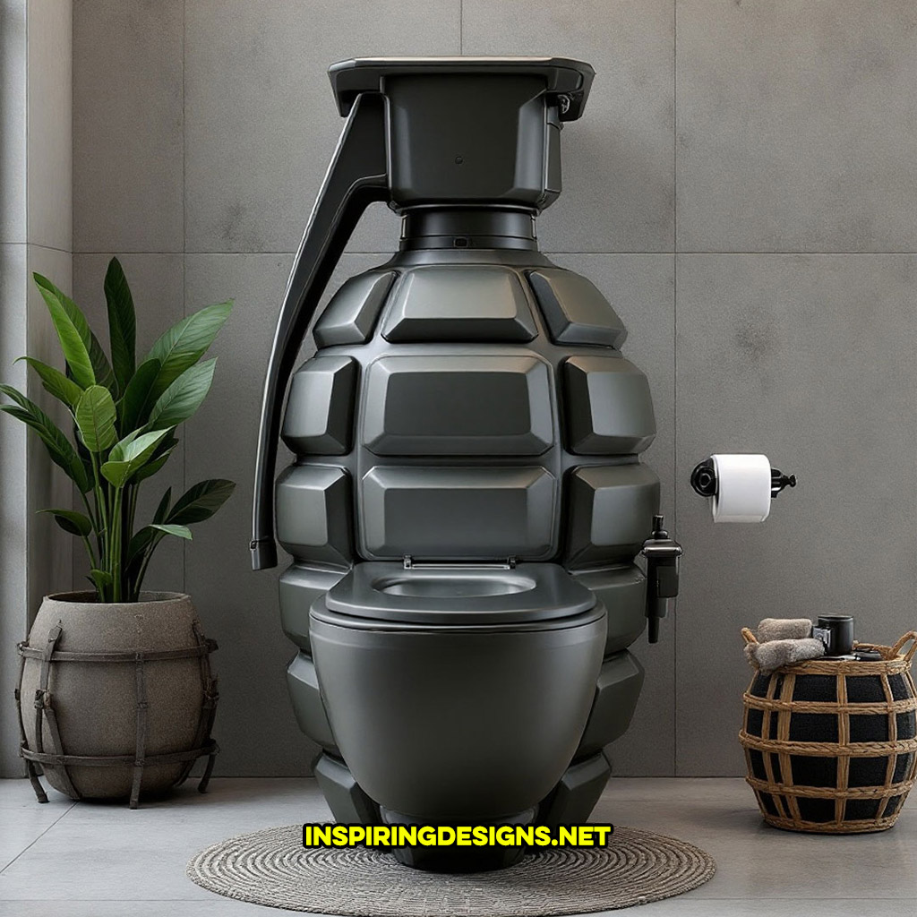 grenade toilet in a black color design