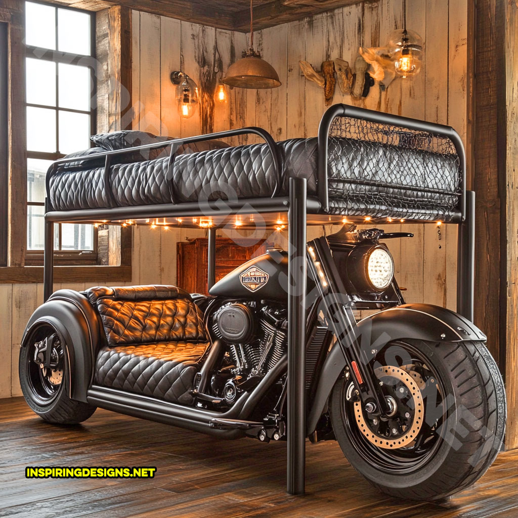 Harley bunk bed in a steel black design