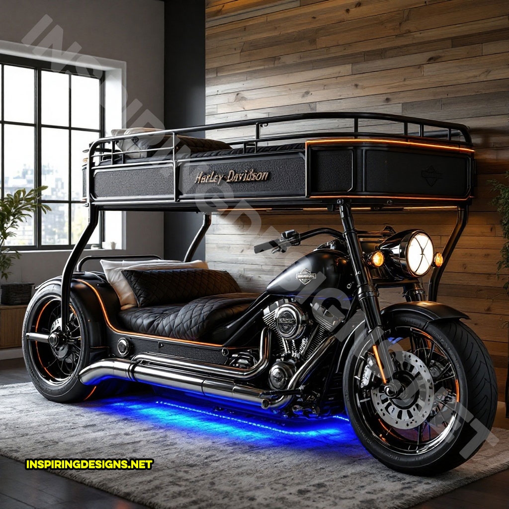 Harley bunk bed in a black color design