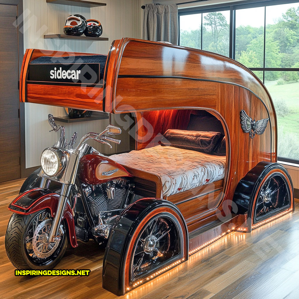 Harley bunk bed in a orange and black color design