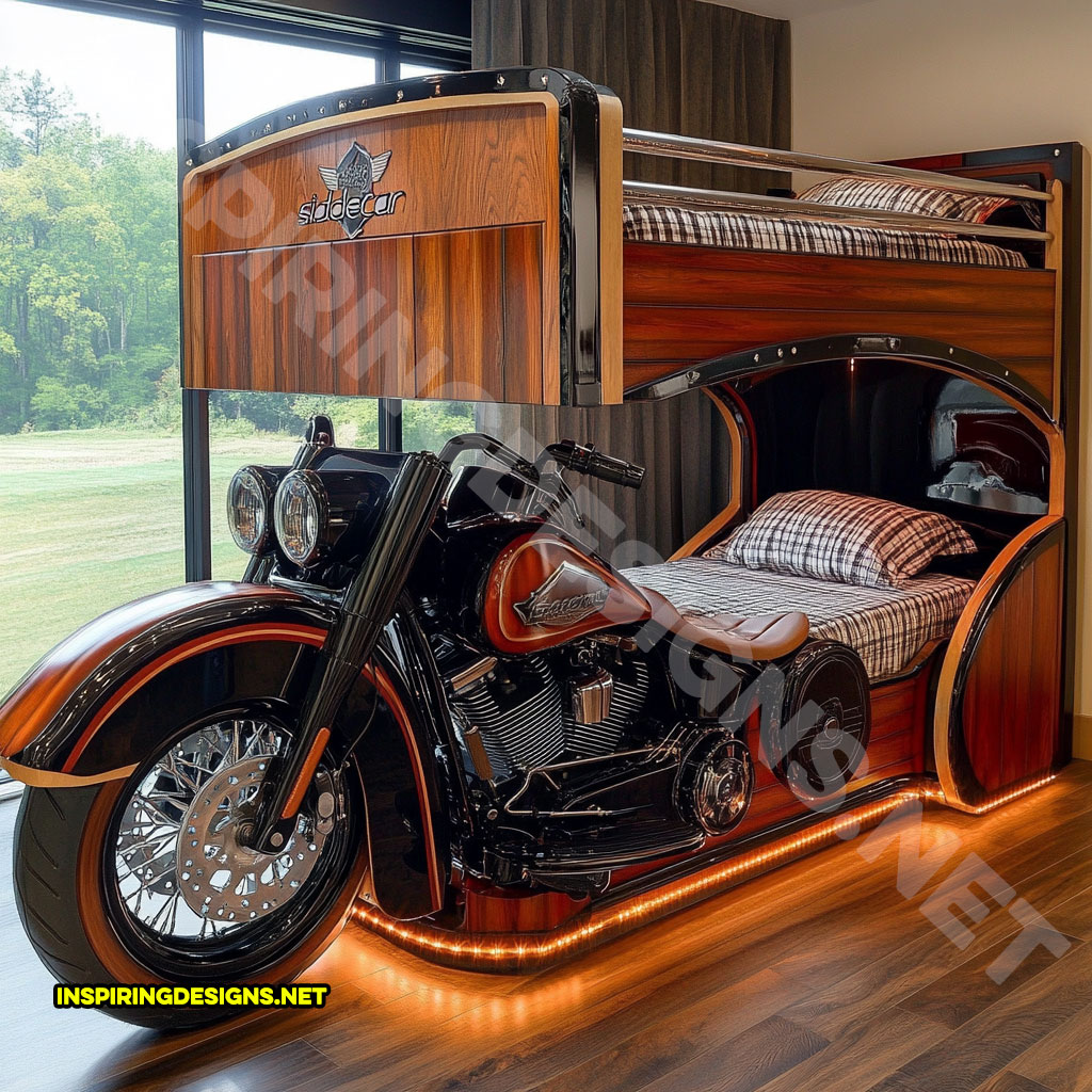 Harley bunk bed in a black and brown color design