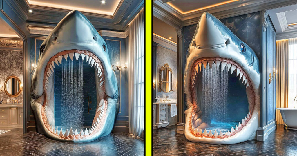 Giant shark shaped showers