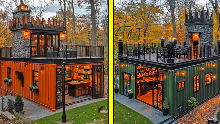 These Castle-Like Backyard Bars Are Made From Shipping Containers