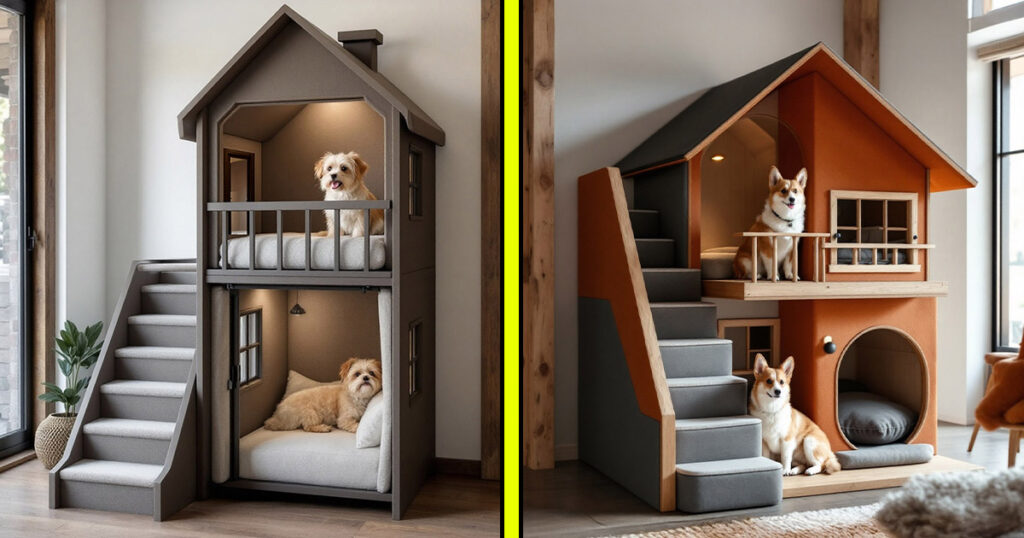 Two storey dog houses