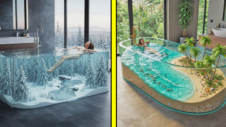 These Active Scene Bathtubs Let You Bathe in a Tropical Paradise—or a Snowy Forest