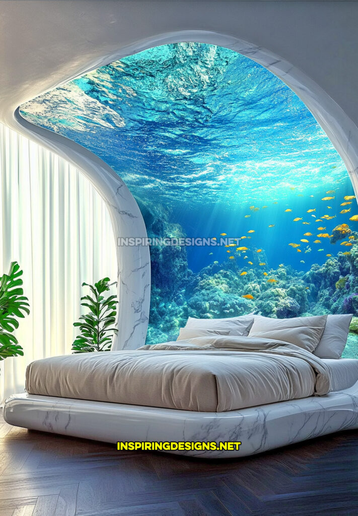 active scene bed with an underwater sea life scene