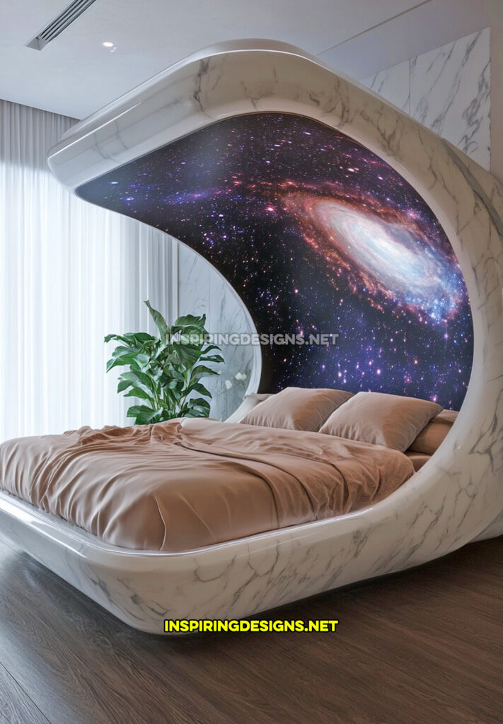 active scene bed with an outer-space galaxy scene