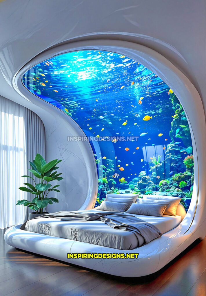 active scene bed with an aquarium scene