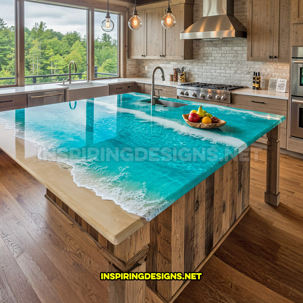 active scene countertop in a beach design