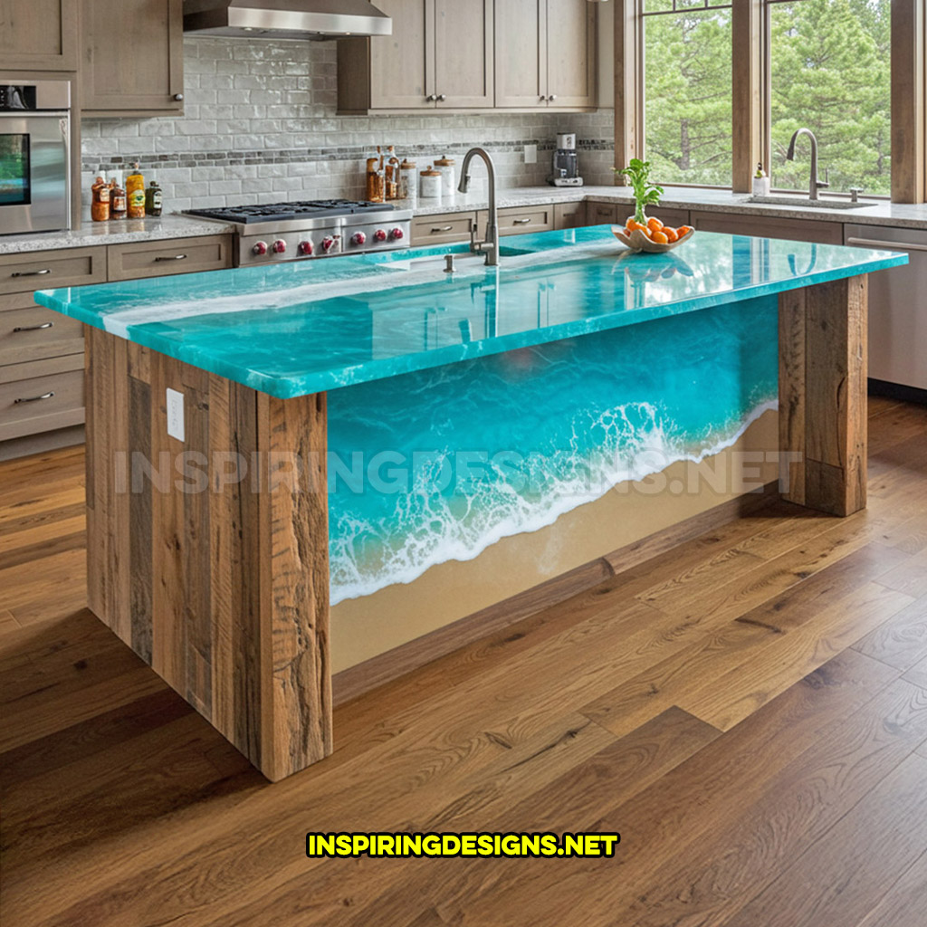 active scene countertop in a beach design