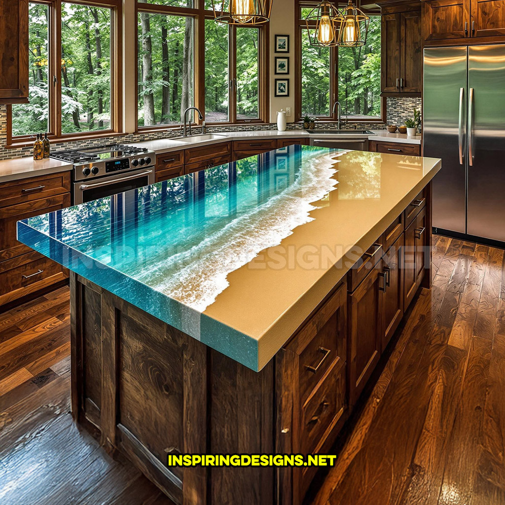 active scene countertop in a beach design