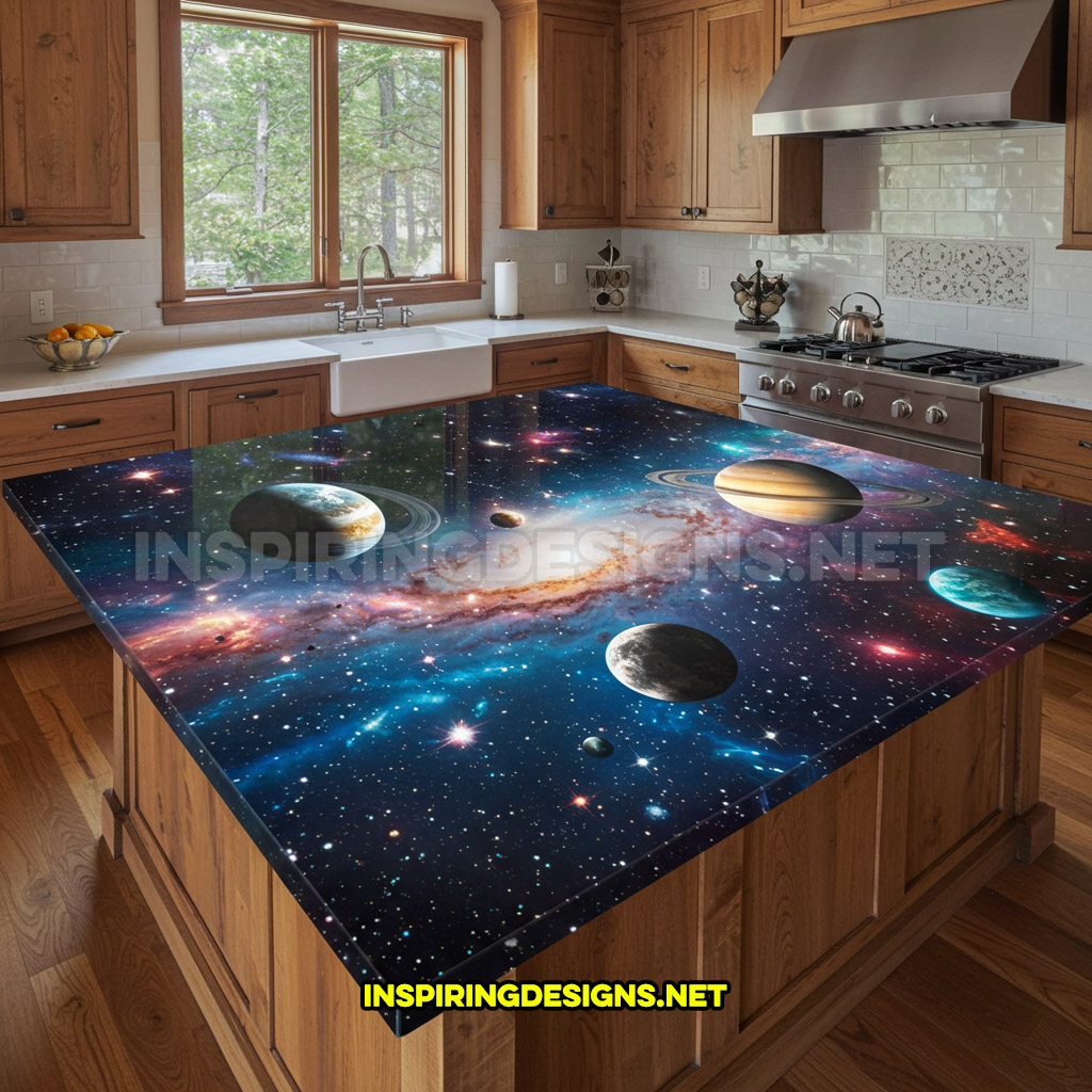 active scene countertop in a space design