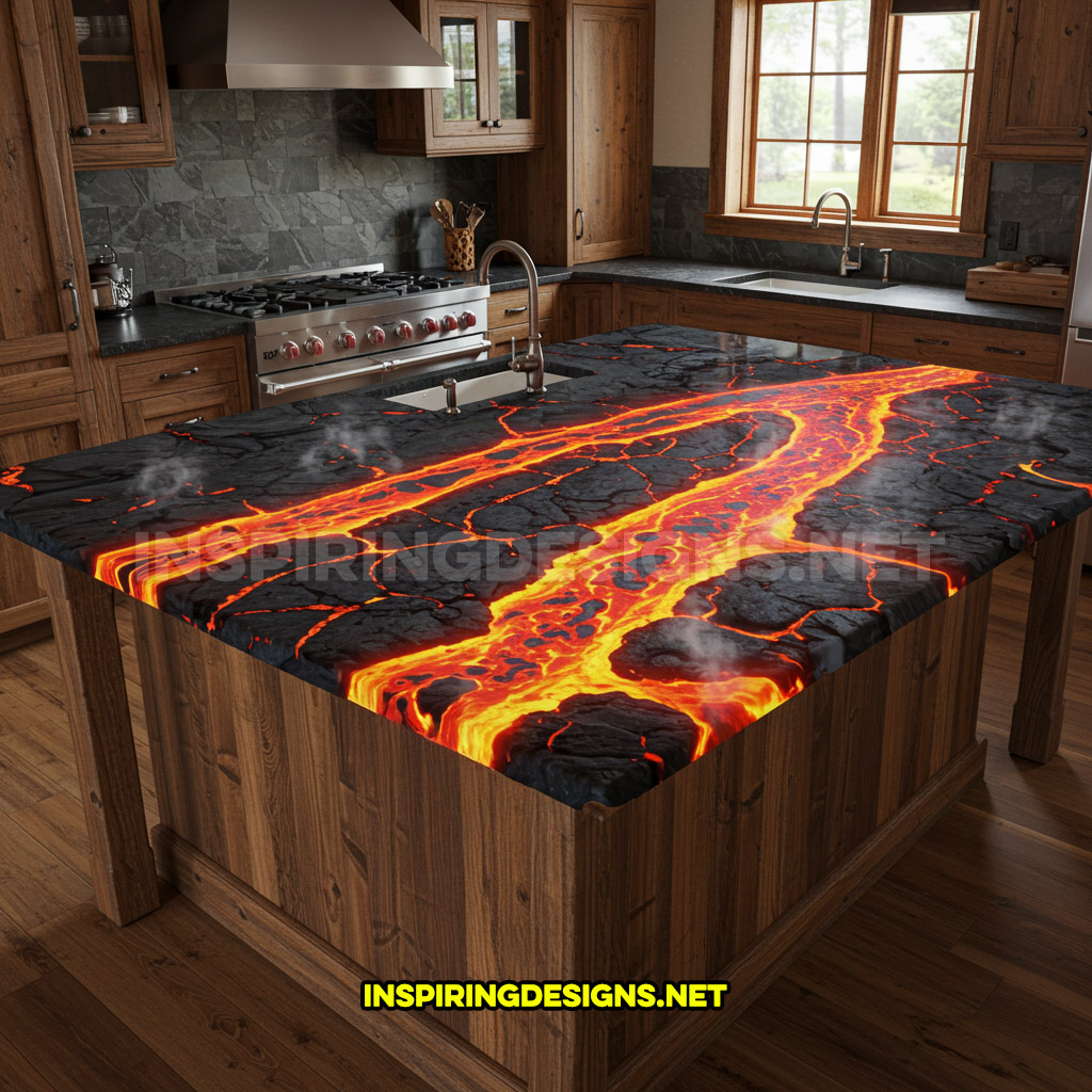 active scene countertop in a lava design