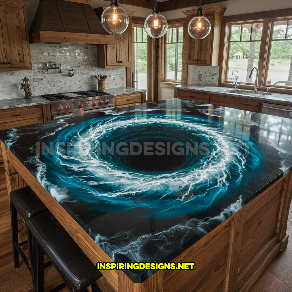 active scene countertop in a vortex design