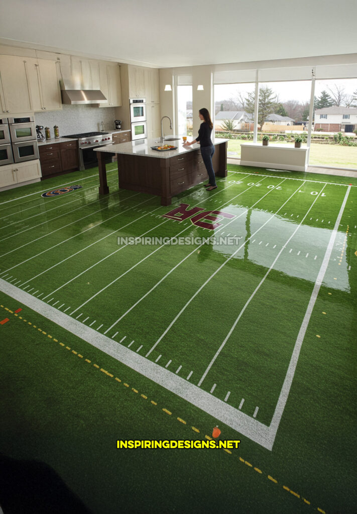 active scene floor in a football field scene