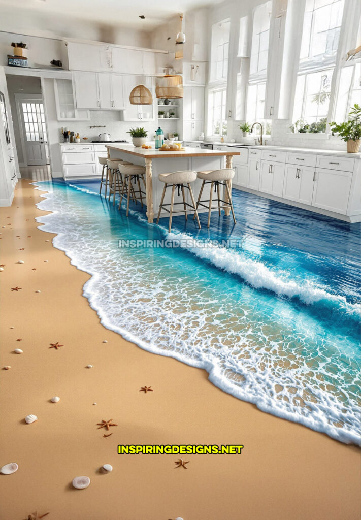 active scene floor in a beach scene