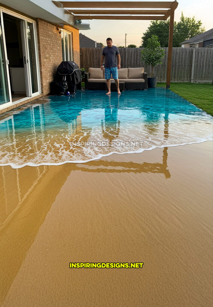 active scene patio in a beach design