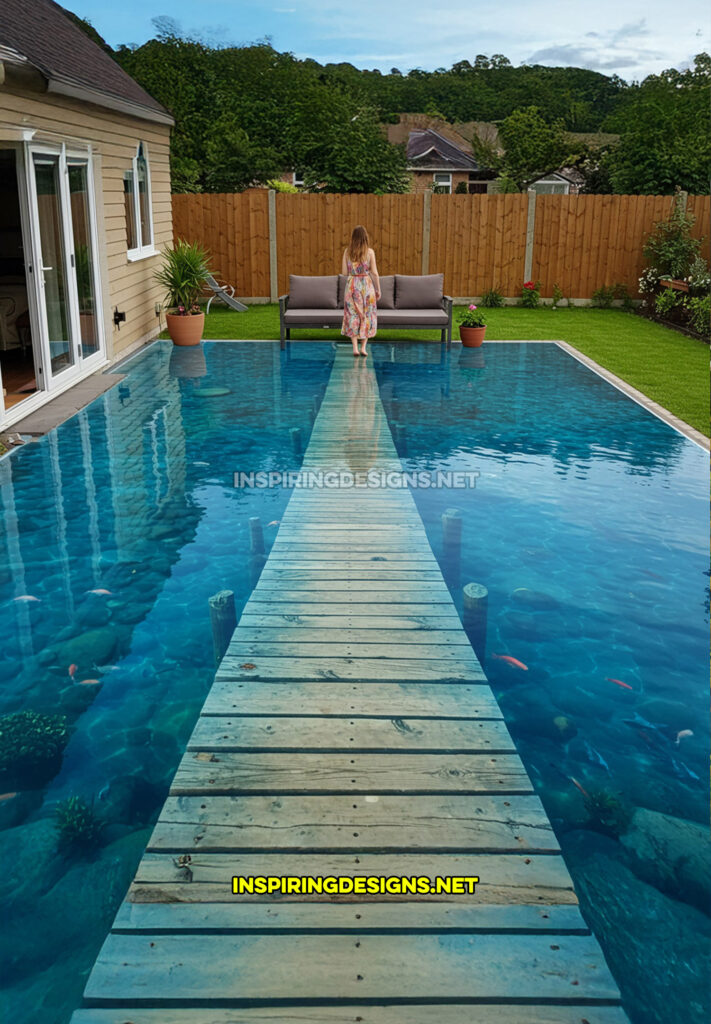 active scene patio in a dock on a lake design