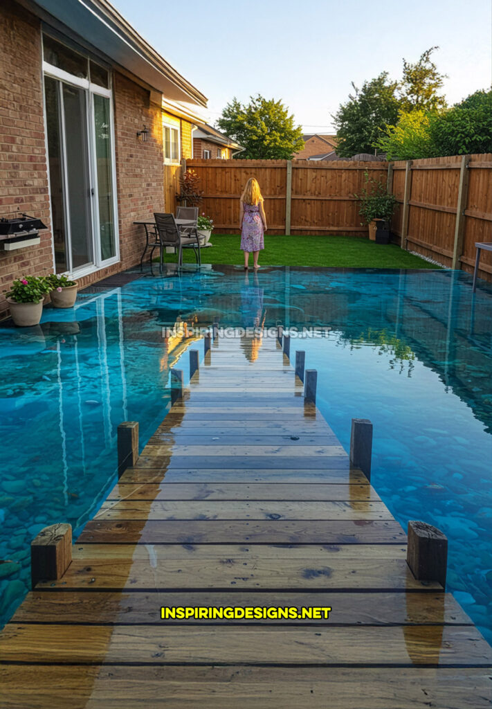 active scene patio in a dock on a lake design