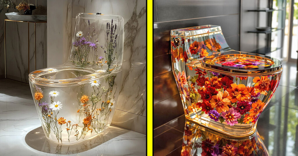 Epoxy flower toilets