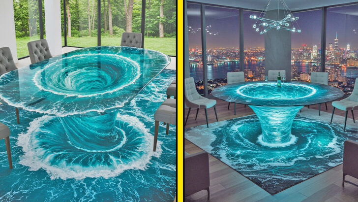 These Water Vortex Dining Tables Bring Motion to Your Meals