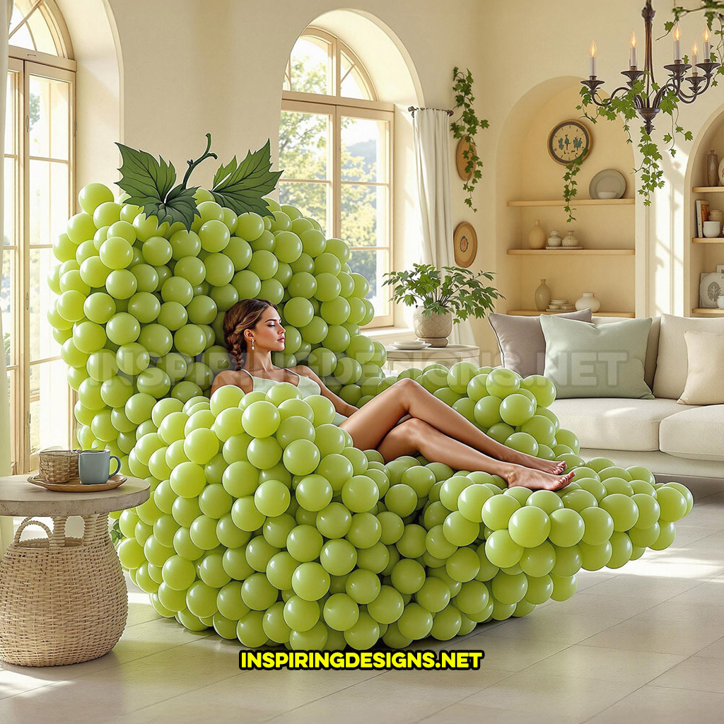 fruit recliner in a green grapes design