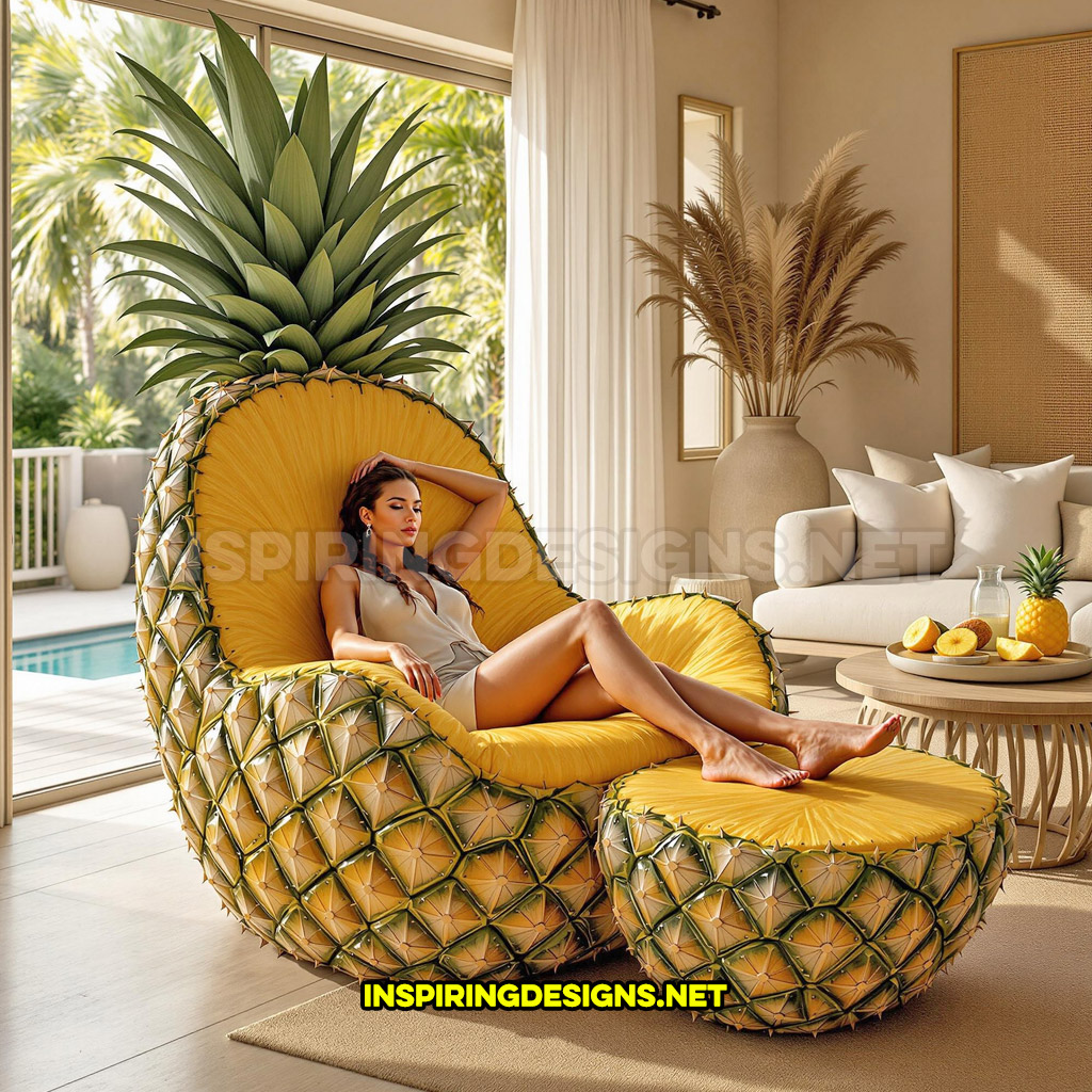 fruit recliner in a pineapple design