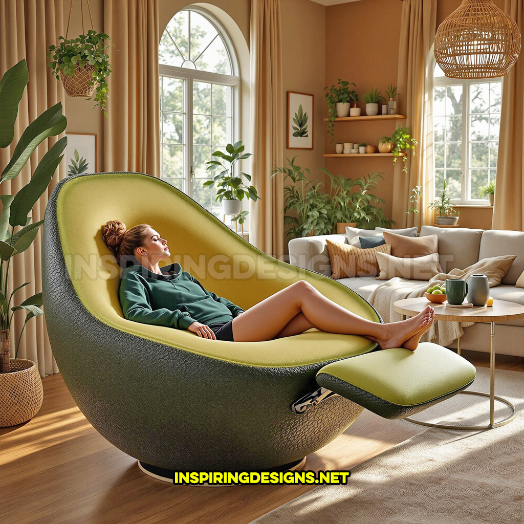 fruit recliner in an avocado design