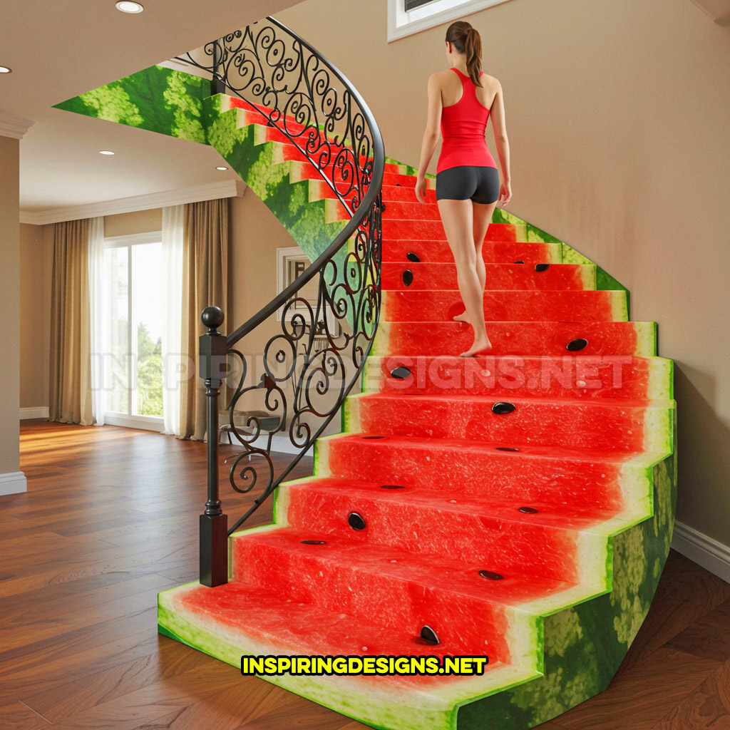 fruit staircase in a watermelon design