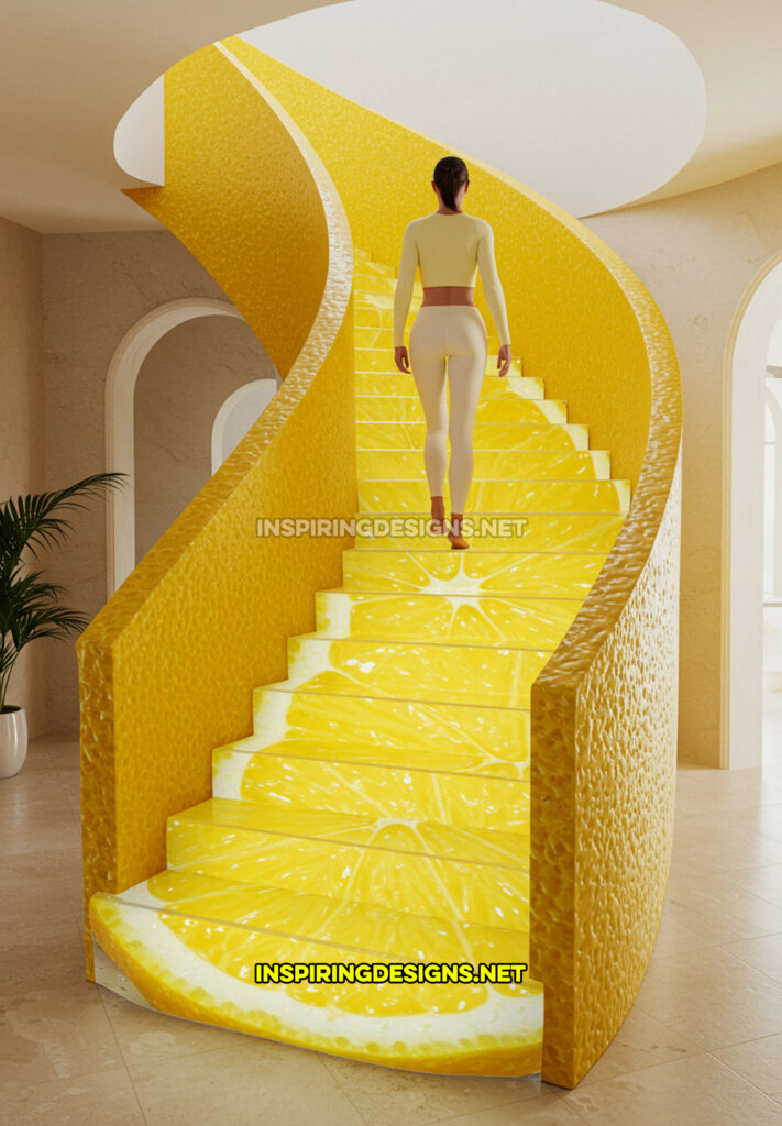 fruit staircase in a lemon design