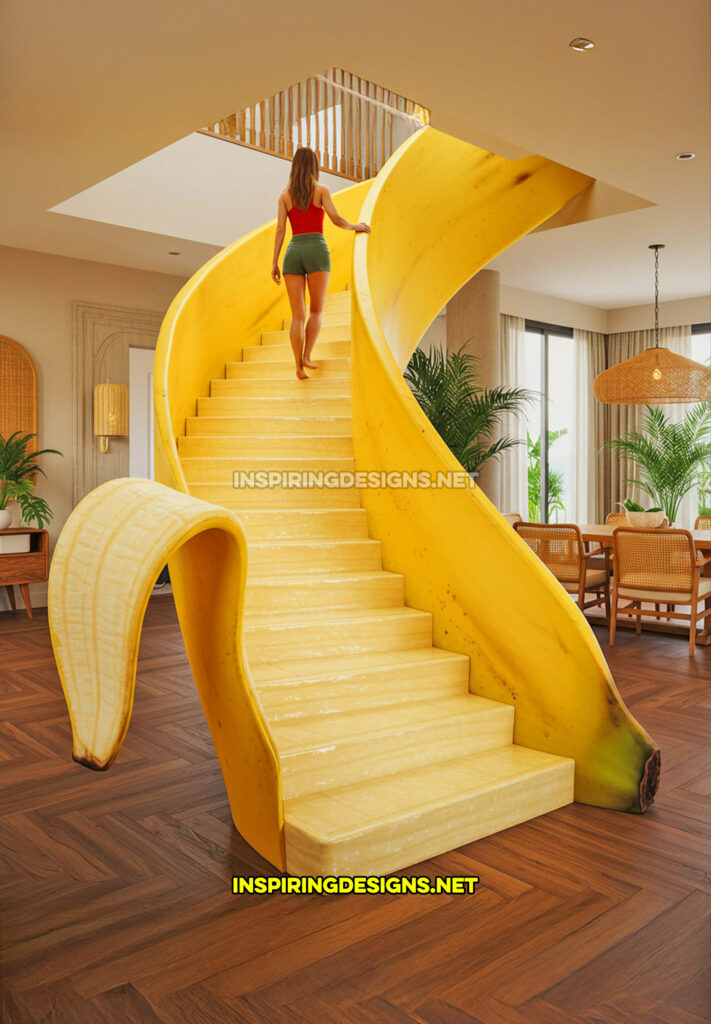 fruit staircase in a banana design