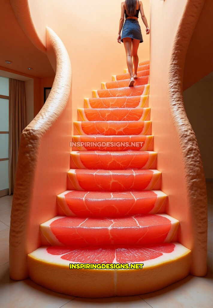 fruit staircase in a grapefruit design