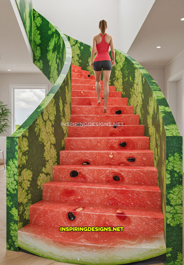 fruit staircase in a watermelon design