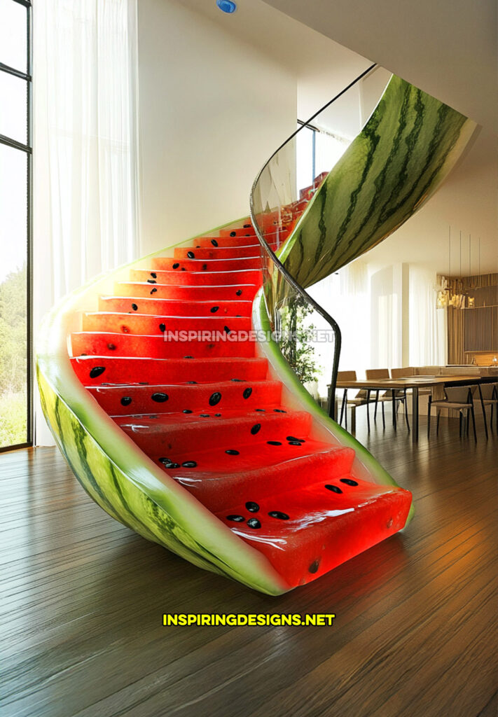 fruit staircase in a watermelon design