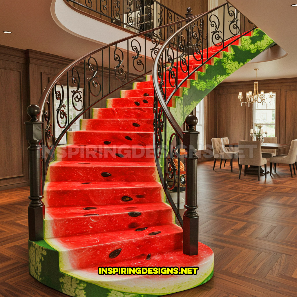 fruit staircase in a watermelon design