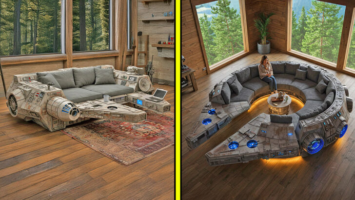 These Millennium Falcon Sofas Will Make Your Living Room Hyperspace-Ready