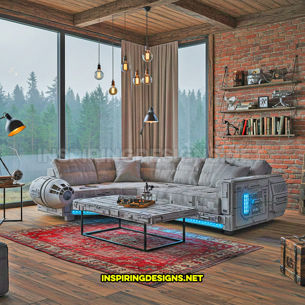 Millennium Falcon sofa with no extendable coffee table wings