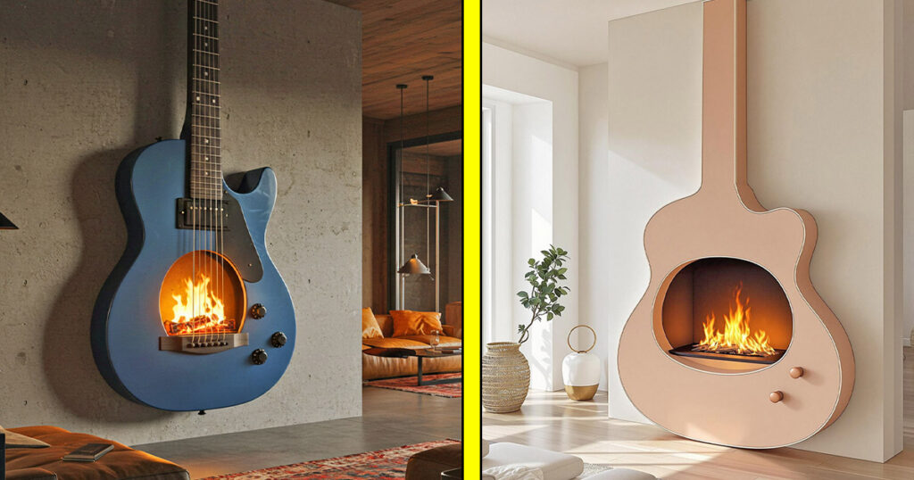 Guitar fireplaces