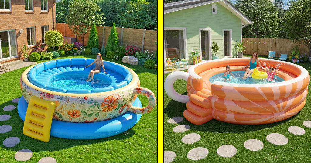 Inflatable teacup pools
